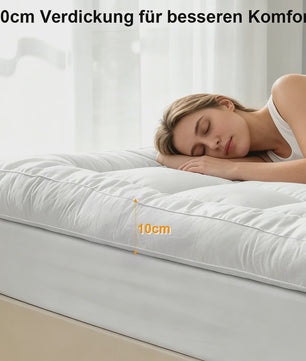 Dikke Matras Topper - Zacht 3D Vezel Kussen met Antislip Banden - Diverse Maten