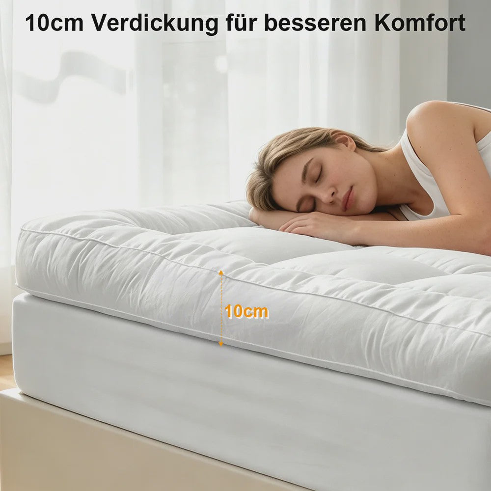 Dikke Matras Topper - Zacht 3D Vezel Kussen met Antislip Banden - Diverse Maten