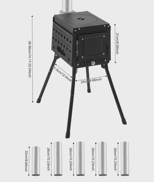 Opvouwbare Houtkachel voor Camping & Buiten - Efficiënt Grillen & Koken met Handschoenen