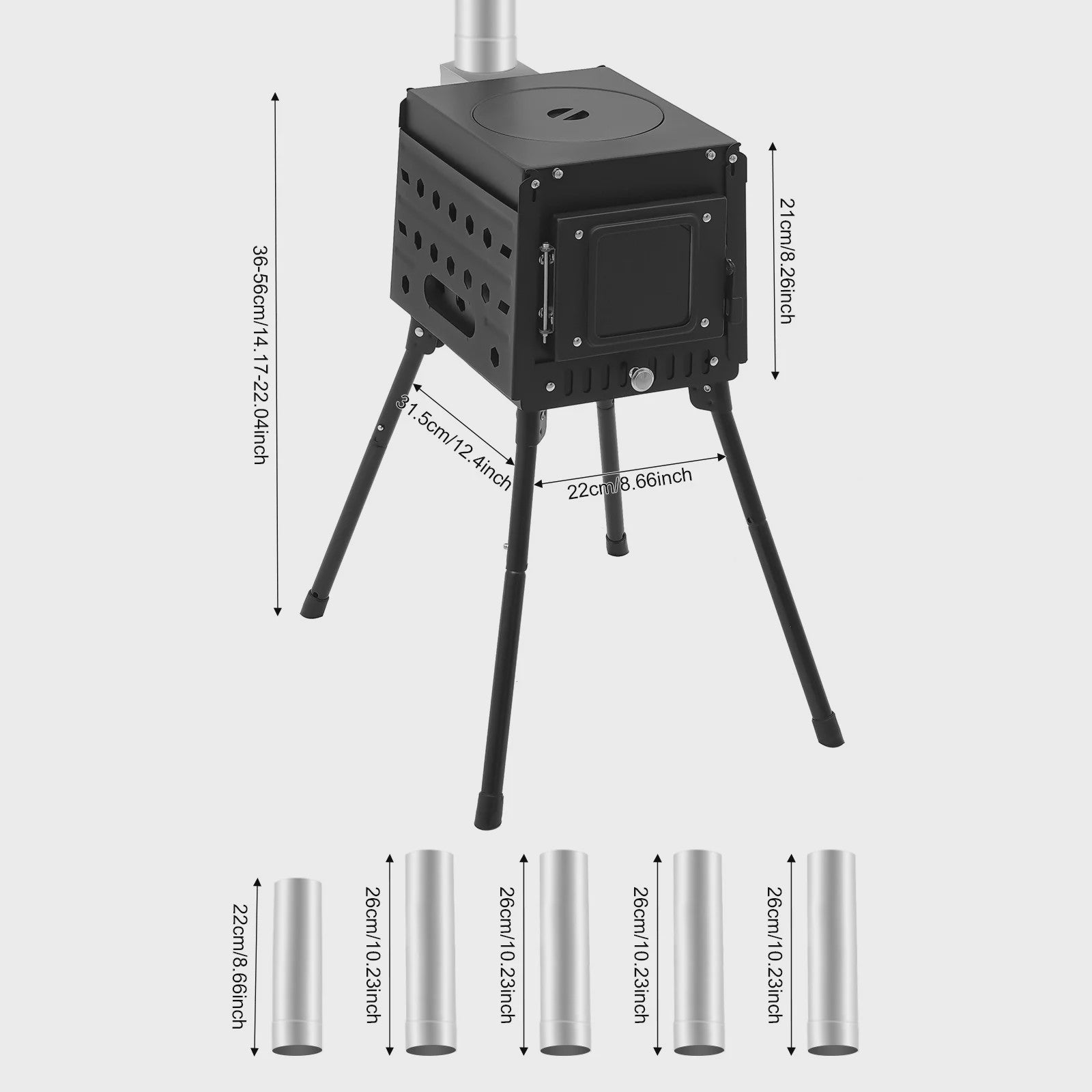 Opvouwbare Houtkachel voor Camping & Buiten - Efficiënt Grillen & Koken met Handschoenen