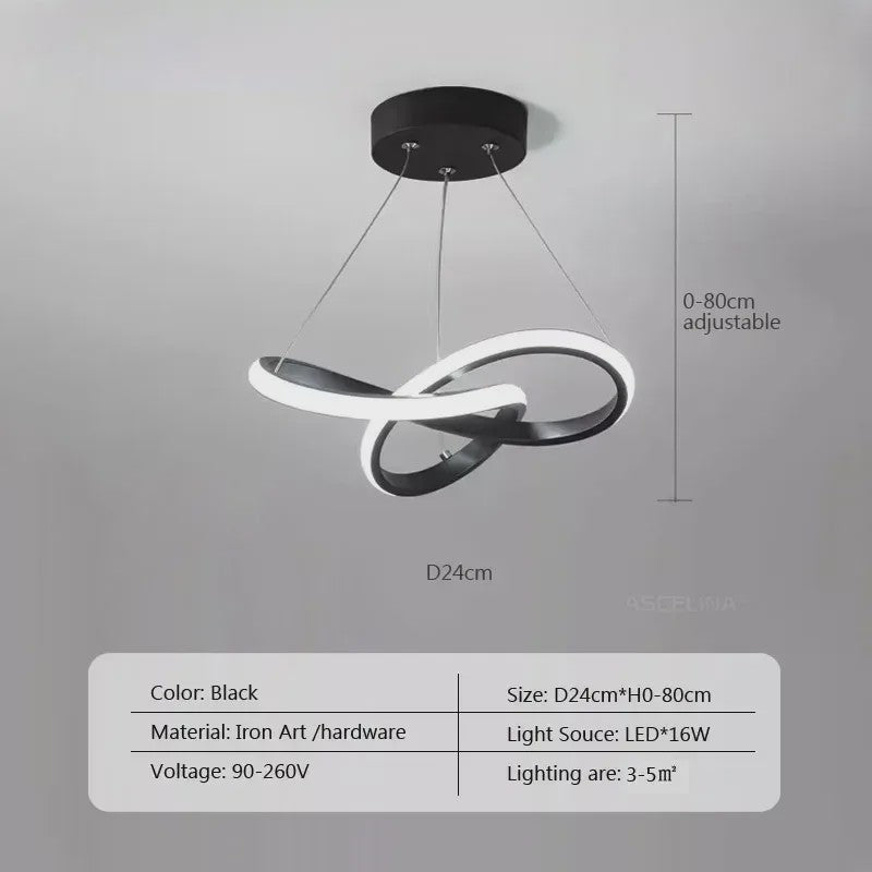 Moderne LED Plafondlamp met Uniek Streamlined Design - Sfeervolle Hanglamp