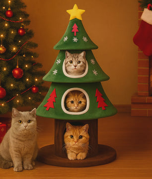 Kerstboom Kattenkrabpaal: Speelparadijs met Meerdere Verdiepingen en Krabmogelijkheden