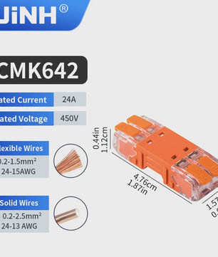 JINH CMK64 Snelkoppeling Klemmenblokken - 2/3/4-polig, Splicing Elektrische Connectoren