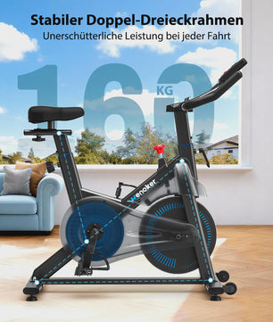 Wenoker Hometrainer Fiets met App & LCD Display - Stil, Magnetische Weerstand, Tablet Houder, Comfortabel Zadel - Max 160kg