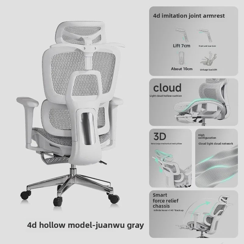 Ergonomische Bureaustoel Mesh - Verstelbaar met Lendesteun & Voetensteun - Comfortabel voor Kantoor & Gaming