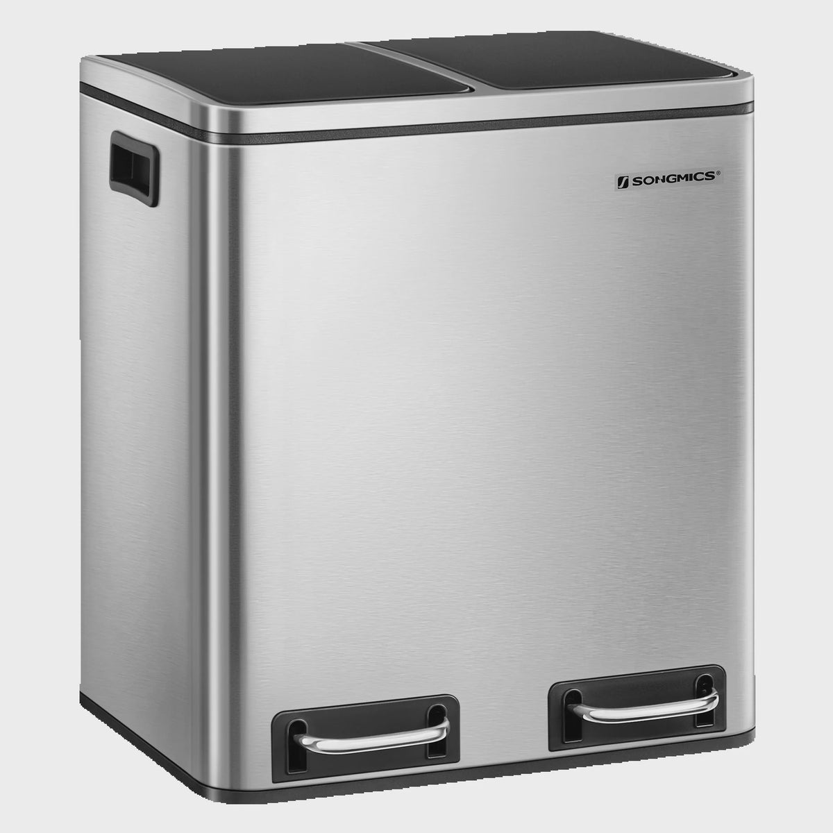 RVS Afvalscheidingsbak met 2x15L Emmer en Voetpedaal - 30L