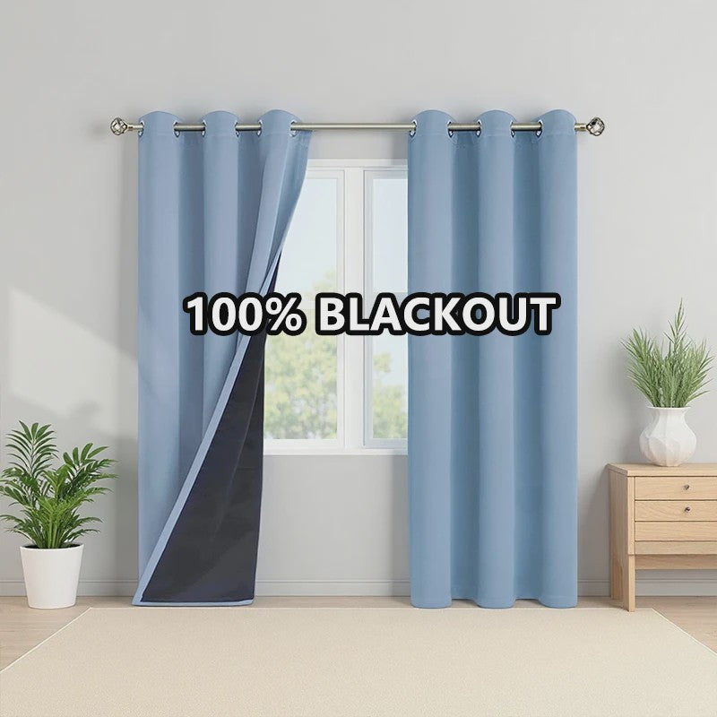 1paneel Massief 100% Verduisterende Gordijnen met Ringen - Totale Privacy voor Slaapkamer & Woonkamer