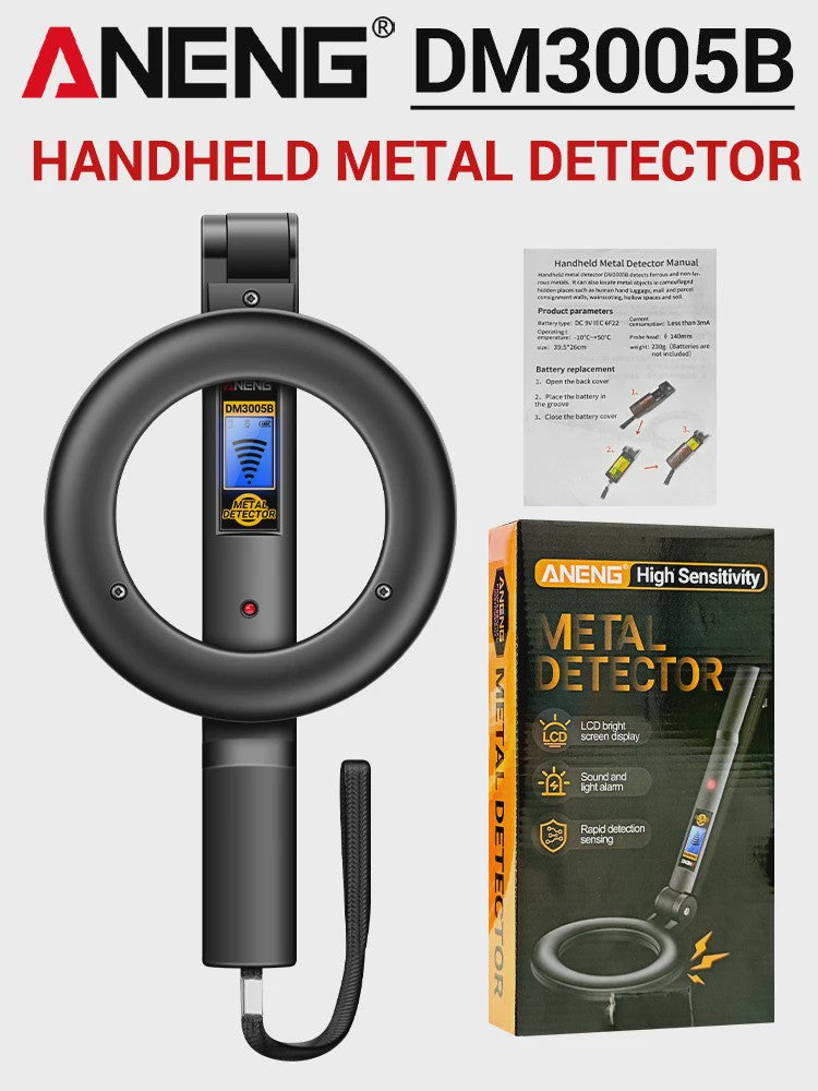 ANENG DM3005B Metaaldetector - Pro Schatzoeker met Pinpoint & Discriminatie