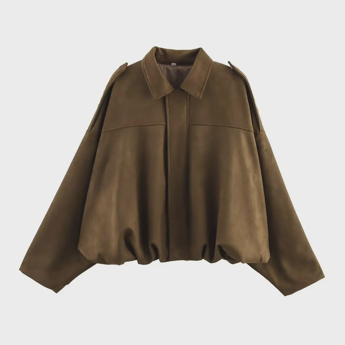 Dames Suède Bomberjack - Oversized Pasvorm, Lange Mouwen, Chic Streetwear