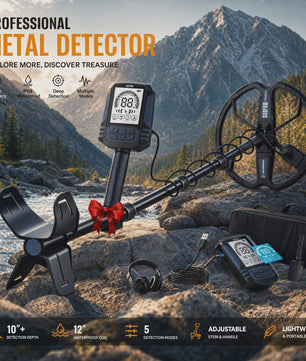 SUNPOW Professionele Metaaldetector voor Volwassenen - Waterdicht, Oplaadbaar & LCD Display