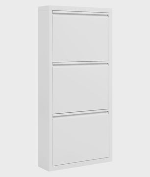 WOLTU Smalle Schoenenkast met 3 Klepkasten - Wit - 50x106x15cm - Hal & Woonkamer