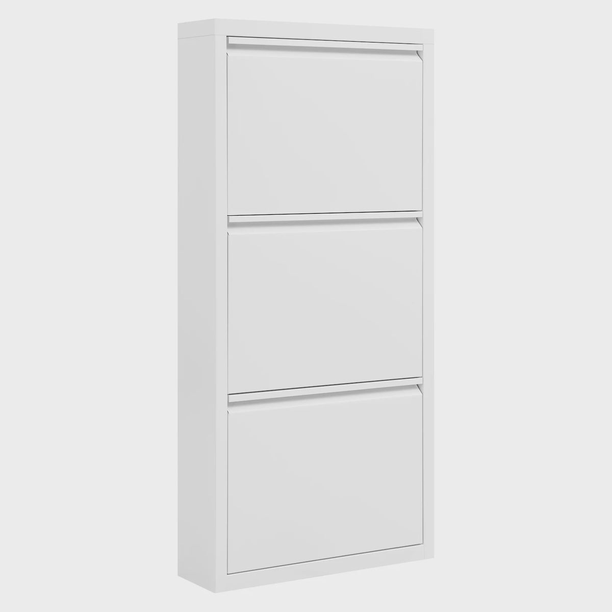 WOLTU Smalle Schoenenkast met 3 Klepkasten - Wit - 50x106x15cm - Hal & Woonkamer
