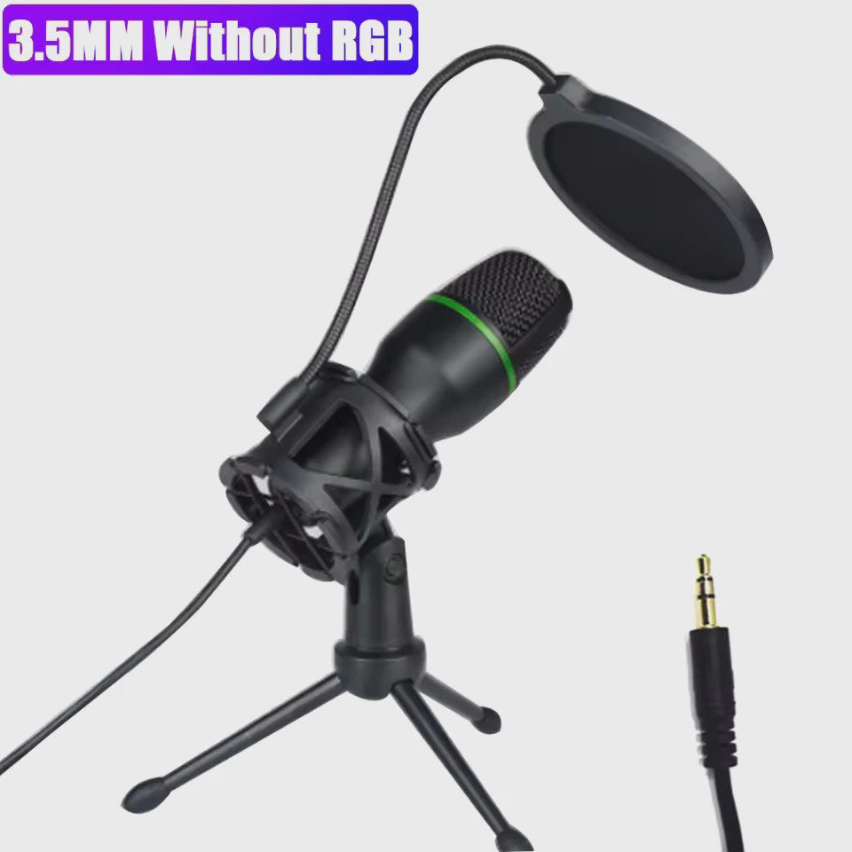 Professionele USB Condensator Microfoon voor PC, Laptop, Gaming, Streaming & Podcast - Met RGB Verlichting