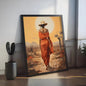 Abstract Canvas Poster: Afrikaanse Vrouwen & Zonneschildering - Wanddecoratie