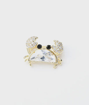 Unieke Krab Broche met Gekleurde Zirkonia - Stijlvol Dames Accessoire