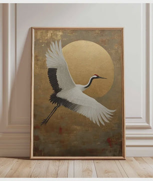 Elegante Japanse Kraanvogels Poster - Aziatische Wanddecoratie op Canvas