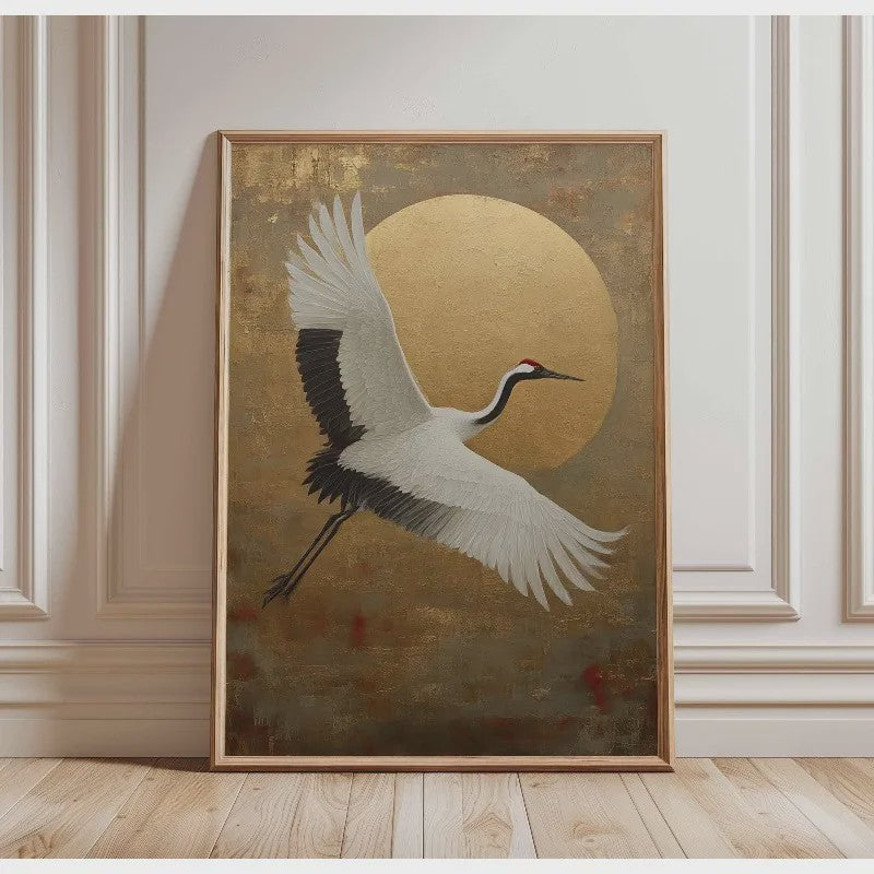 Elegante Japanse Kraanvogels Poster - Aziatische Wanddecoratie op Canvas