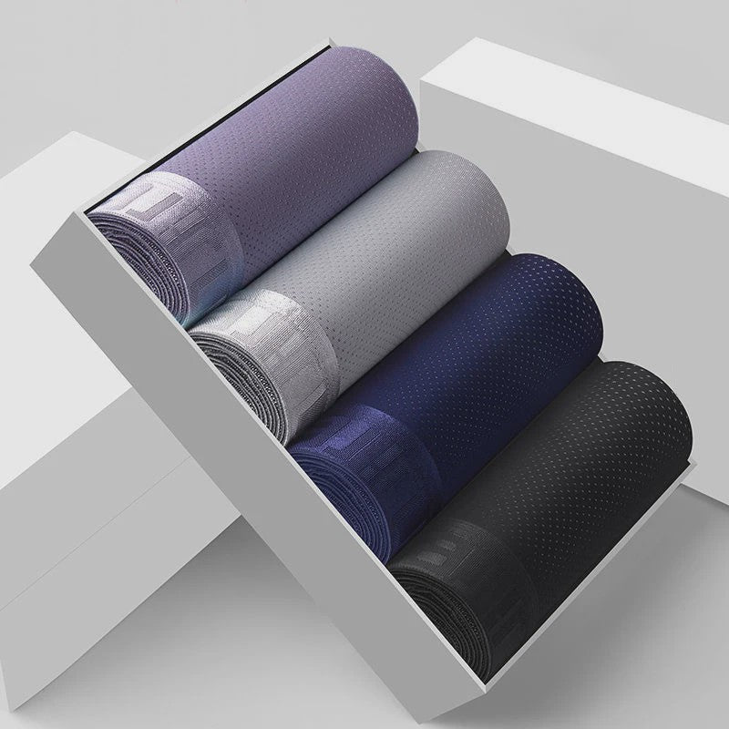 4-Pack Heren Boxershorts van Ice Silk - Ademend, Comfortabel en Plus Size Ondergoed