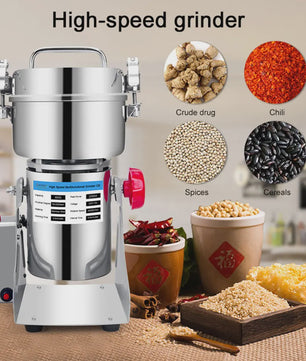 Krachtige 3000W Multifunctionele Grinder - 800g Capaciteit voor Kruiden, Koffiebonen, Granen en Meer