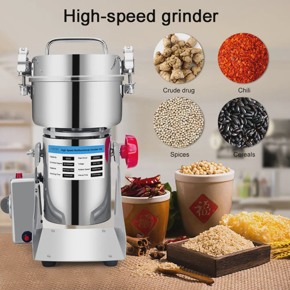 Krachtige 3000W Multifunctionele Grinder - 800g Capaciteit voor Kruiden, Koffiebonen, Granen en Meer