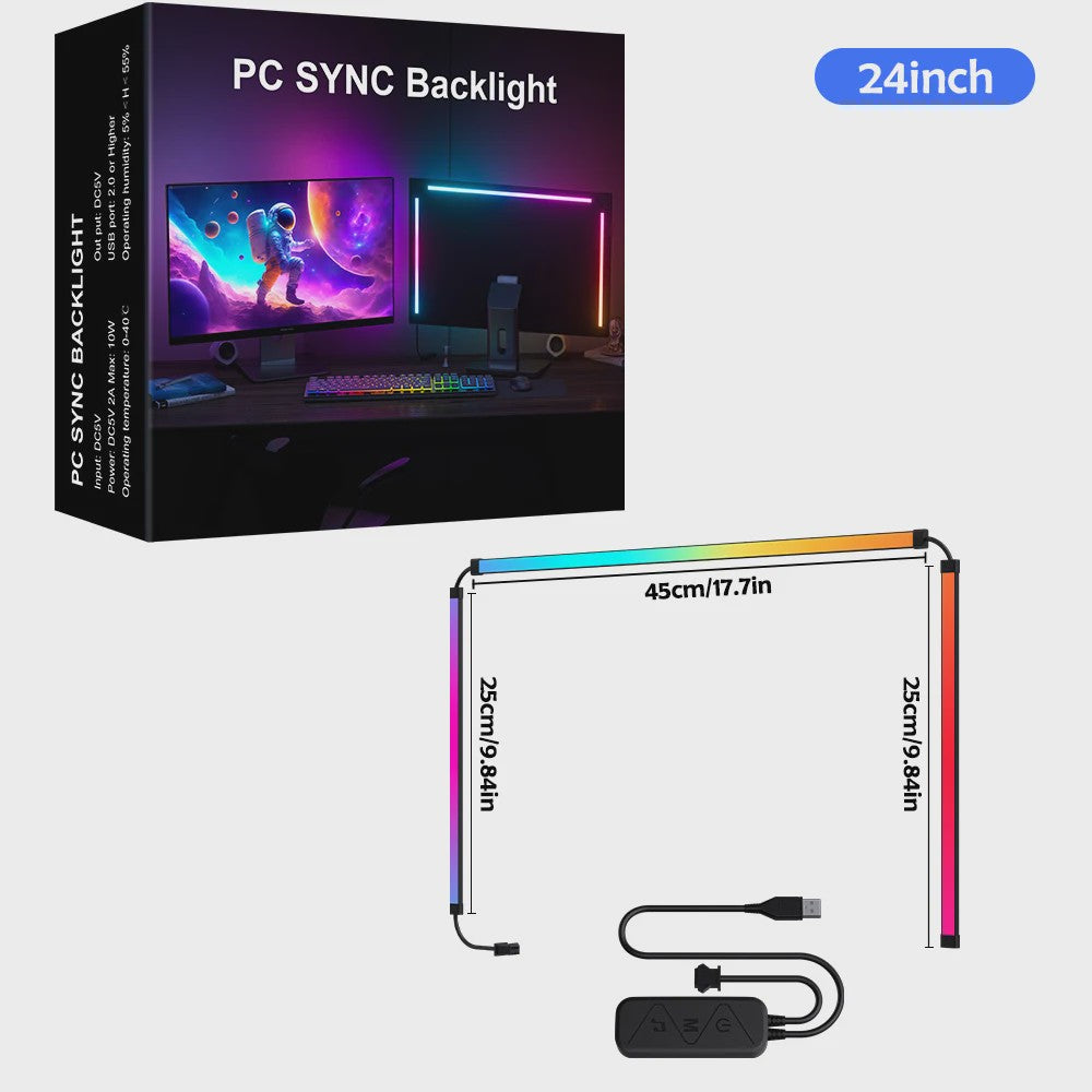 RGB Gaming Monitor Achtergrondverlichting - Synchroniseer met PC, App & Muziek voor Ultieme Sfeer