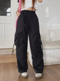Oversized Cargo Jogger Broek Dames - Vintage Stijl Hoge Taille Zwart