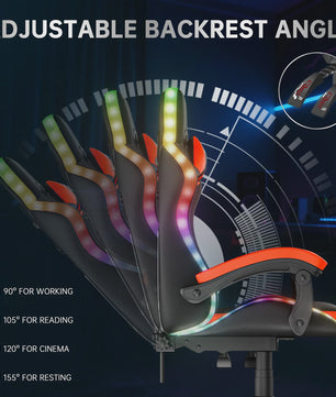 Gartistgo Ergonomische Gaming Stoel met RGB LED Verlichting