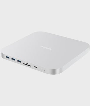 Qwiizlab USB-C Hub Docking Station voor Mac Mini M2/M1 met Dubbele Drive Enclosure & Card Reader