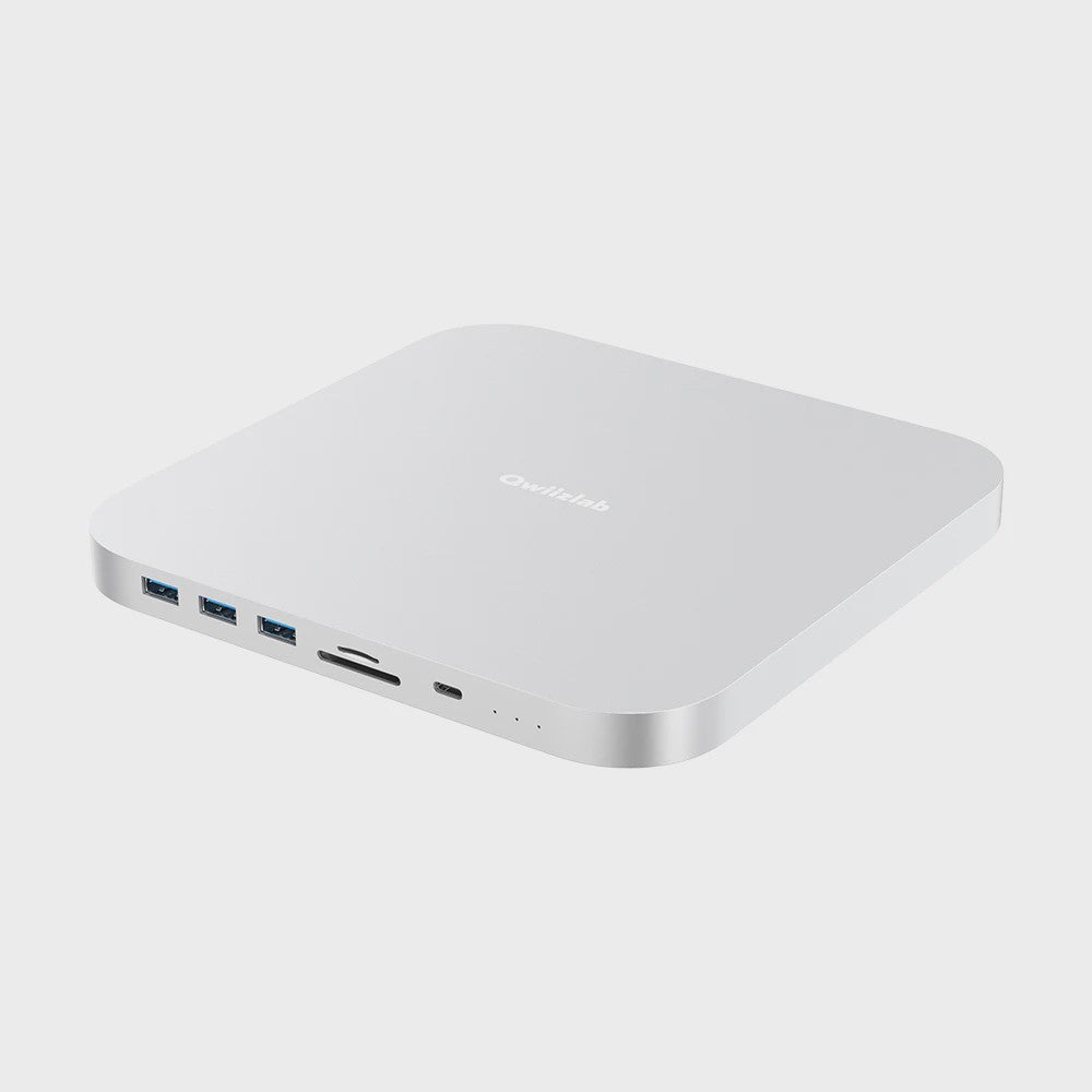 Qwiizlab USB-C Hub Docking Station voor Mac Mini M2/M1 met Dubbele Drive Enclosure & Card Reader