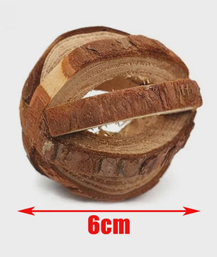 Natuurlijk Houten Speelgoed Set voor Knaagdieren, Konijnen & Hamsters - Kauwspeelgoed met Bel & Bal