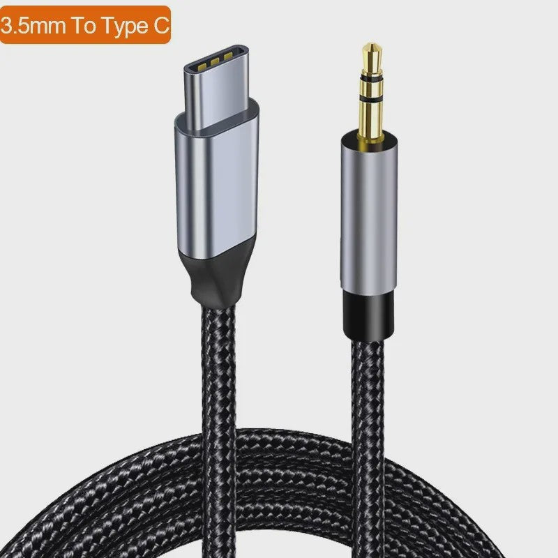 USB-C naar 3.5mm Jack Audio Kabel - Aux Adapter voor Telefoon, Auto & Speaker