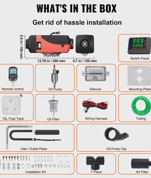 12V 2KW Diesel Air Heater met LCD & Afstandsbediening - Parkeerverwarming voor Auto, Bus, Camper, Vrachtwagen