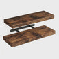Zwarte Houten Zwevende Wandplanken - Set van 2 - Onzichtbaar Montagesysteem - Stijlvol & Praktisch