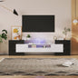 Modern TV meubel 200cm hoogglans wit met LED verlichting en glazen blad