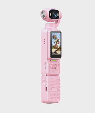 4K Handheld Gimbal Action Camera met 180° Draaibare Lens, Anti-Shake & Fill Light voor Vlogs & Outdoor Sport