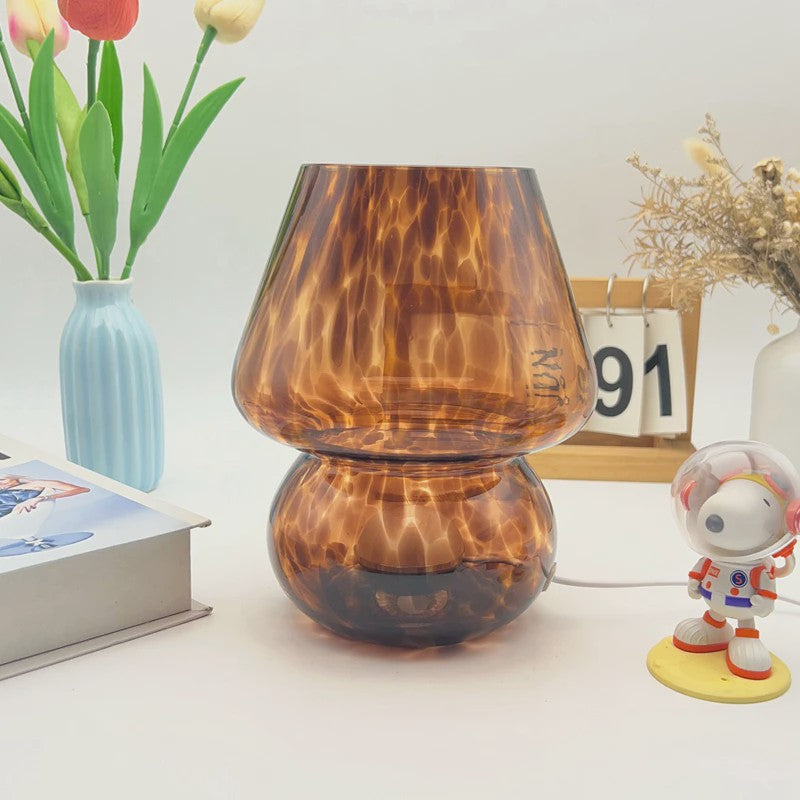 Glazen Mushroom Tafellamp - Sfeervolle Slaapkamerlamp met USB & Kleurinstelling