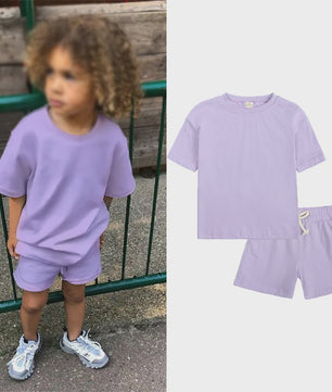 Zomer Set Kinderen: T-shirt met Korte Broek - Jongens & Meisjes Sportkleding Outfit