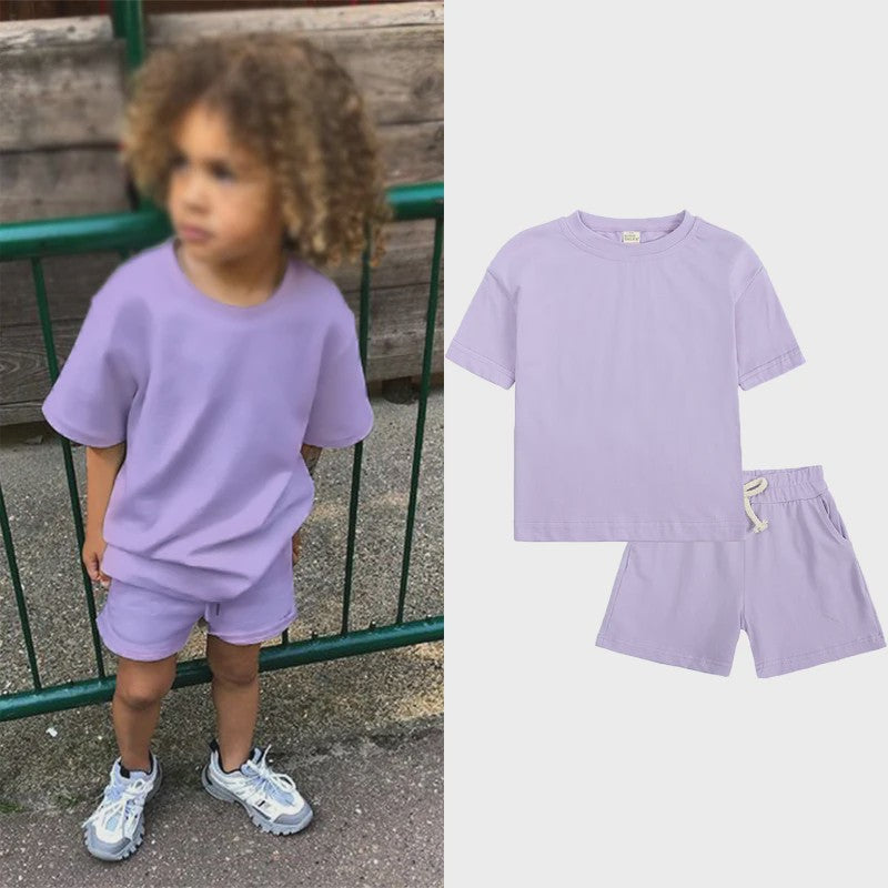 Zomer Set Kinderen: T-shirt met Korte Broek - Jongens & Meisjes Sportkleding Outfit