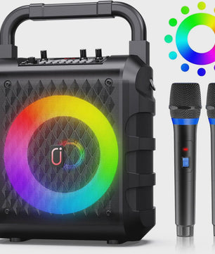 T18 Draagbare Bluetooth Speaker met Microfoon, LED Licht & Karaoke Functie