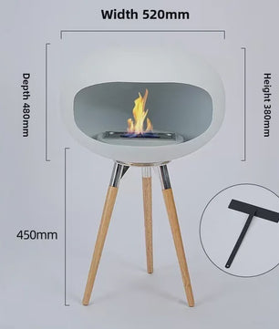 Moderne Design Bio-ethanol Haard op Houten Poten - Stijlvolle Sfeerhaard