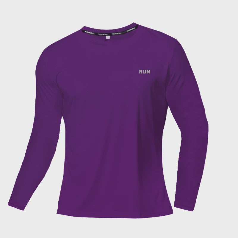 Heren Zomer T-shirt Lange Mouw - Ice Silk, Sneldrogend & Ademend voor Sport & Outdoor
