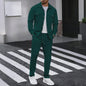 Heren Wafelruit Set: Stijlvol Casual & Zakelijk Jack met Lange Broek