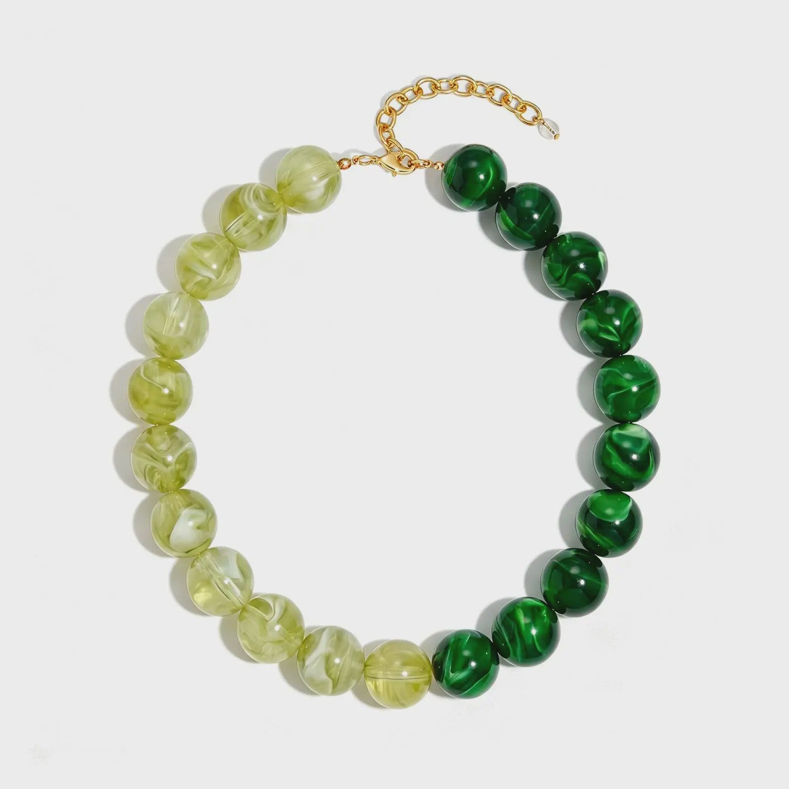 Bohemian Resin Kralen Ketting - Statement Choker met Dubbele Kleuren