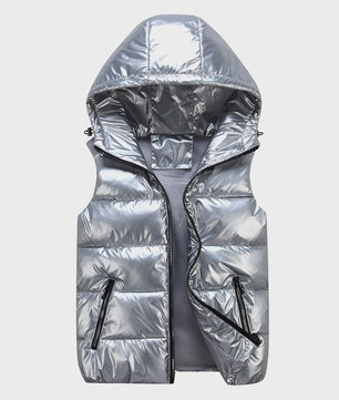 Glanzend Capuchon Vest - Unisex Winter Vest met Capuchon - Warm & Casual