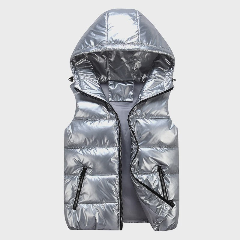 Glanzend Capuchon Vest - Unisex Winter Vest met Capuchon - Warm & Casual