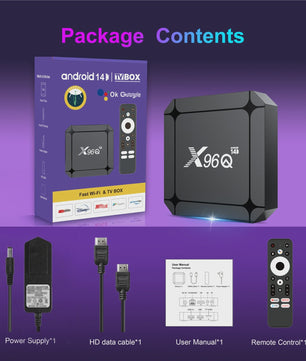 X96Q Android 14 TV Box: 4K Ultra HD Media Player met WiFi 6 & 2GB/16GB