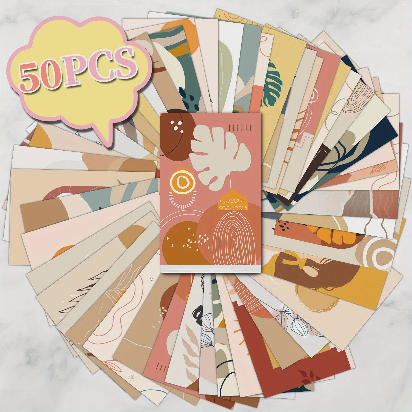 50x Postcard Set - Abstracte Kunst & Esthetische Wanddecoratie voor Slaapkamer
