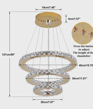 Luxe Kristallen Kroonluchter LED - Plafondlamp voor Woonkamer, Hal & Eetkamer