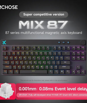 MCHOSE MIX87 Magnetische Switch Gaming Toetsenbord - 8K Polling, 0.08ms Latency, ARGB