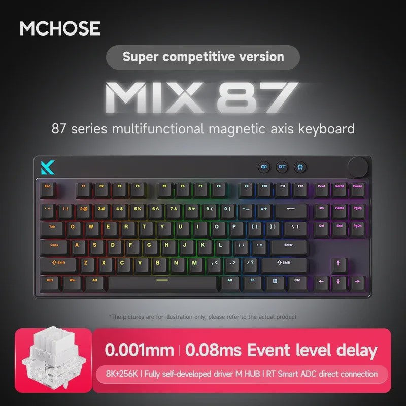 MCHOSE MIX87 Magnetische Switch Gaming Toetsenbord - 8K Polling, 0.08ms Latency, ARGB